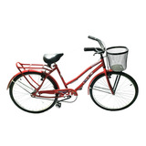 Bicicleta Paseo Femenina Ram Paseo R26 1v Frenos V-brakes Color Rojo Con Pie De Apoyo  