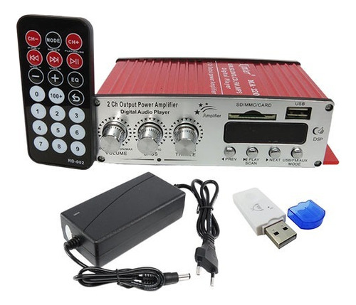 Amplificador Ma120 Receiver Bluetooth 2 Canais Usb Radio Fm 