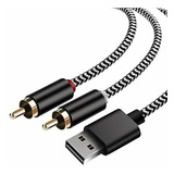 Adaptador Auxiliar De Audio De Cable Usb 2 Rca Macho Pc...