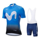 Hombres Verano Movistar Jersey De Ciclismo Uniforme Gel