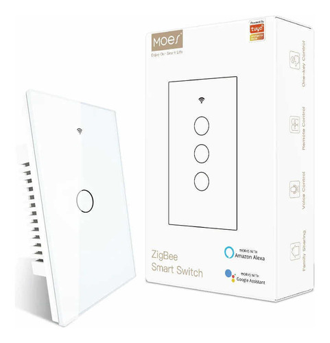 Apagador Inteligente Zigbee 3.0 Moes 1 Botón Alexa Y Google