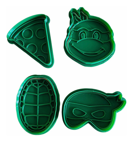 Kit Set Cortantes Repostería Galletitas Masa Tortugas Ninja