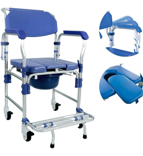 Cadeira De Banho Para Idoso Higiênica Geriátrica 150kg D60  