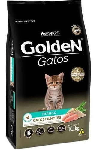 Ração Golden Gatos Filhotes Sabor Frango 10 Kg