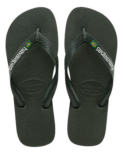 Chinelo Feminino Havaianas Brasil Logo Verde Oliva - 4110