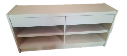 Rack Tv Madera Recibidor Mueble Blanco Comoda Calidad Eban