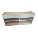 Rack Tv Madera Recibidor Mueble Blanco Comoda Calidad Eban