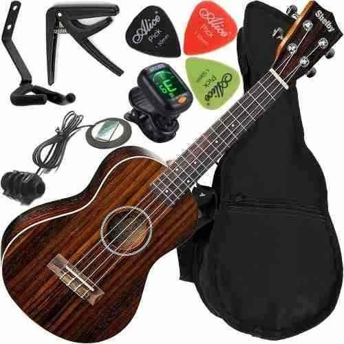 Kit Ukulele Concerto Eletrico Shelby Su23r Capa Capotrast