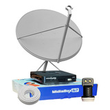 Kit 1 Receptor Digital Midiabox Antena 90cm Lnbf Ku Dup Cabo