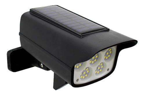 Luminaria Solar Luz Led Sensor Presença Poste Parede Forte Cor Preto