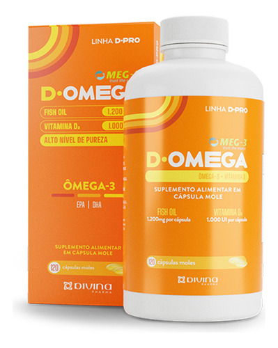 D-omega 1200mg + 1000ui Divina Pharma 120 Cápsulas Moles