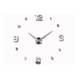 Reloj De Pared 3d Plateado Grande Diseño Moderno 