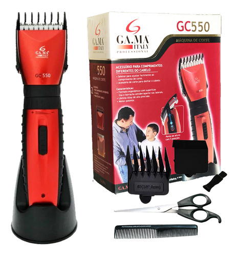 Máquina Cortar Cabelo Barba Sem Fio Gama Italy Gc 550 Bivolt