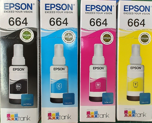 Botellitas Epson T664 Originales Los 4 Colores