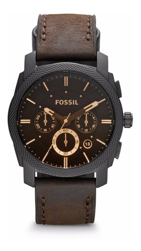 Reloj Fossil Fs4656 Cronógrafo, Cuero Legítimo, Elegante