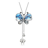 Collar Mariposa Cristales Azules Y Colgantes La Moda Mujer