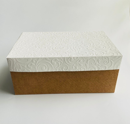 15 Caixa Grande Branca Com Textura 24x16x10 Caixa Presente
