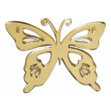 Apliques Borboleta 3 Cm Em Acrílico Espelhado Dourado 20 Pçs