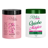 Botox Orgânico Sem Formol 1kg + Botox Quiabo 1 Kg Rofer Pro