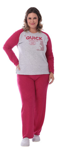 Roupa De Dormir Pijama Plus Size Feminino Frio Inverno