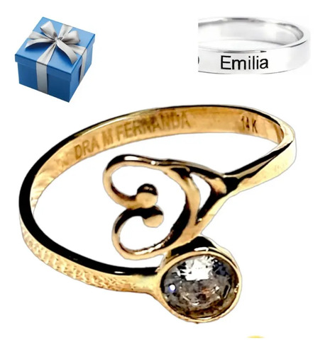 Anillo Graduación Enfermeria Oro 14k +estuche +nombre +fecha