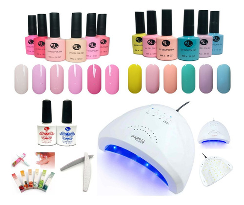 Lampara De Uñas Uv/led Sun One 48w+12 Esmaltes+base+top+lima