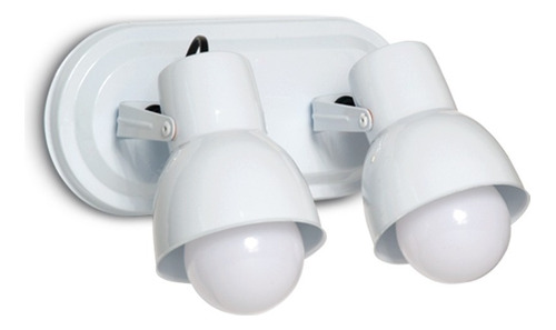 Lampara Pared Aplique 2 Luz Base Oval Blanco E27 2x23w