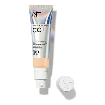 It Cosmetics CC Cream con Protector Solar FPS 50+ - Base de Maquillaje Correctora de Cobertura Completa, 7 en 1 con Suero Hidratante, Vitamina E y Niacinamida, 32 ml, Light | Meses sin interés