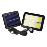 Luminária Solar Parede 120 Cob Sensor Presença 3 Funções