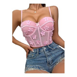 Blusa Bustier Crop Top Tipo Corset Sexy Moda