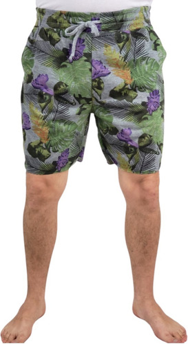 Short Hombre Fashion Tropical Algodón Estampado. Flores. 886