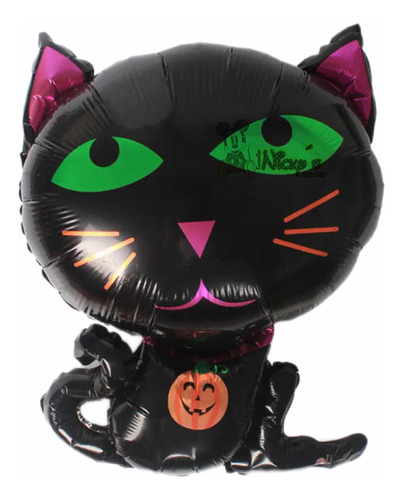 Globo Gato Negro De 63x55cm De Dia De Muertos O Halloween