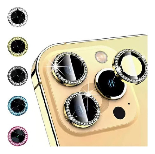  Protector Lente Individual Strass Para iPhone 15 Pro Promax