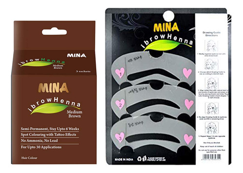 Mina Ibrow Henna - Kit De Tintado Y Paquete Regular Con Plan