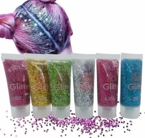 Set 6 Glitter Gel Con Lentejuelas Para Rostro Cuerpo Cabello