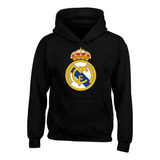 Buzo Real Madrid Futbol Saco Capota Hoodie Serie Black