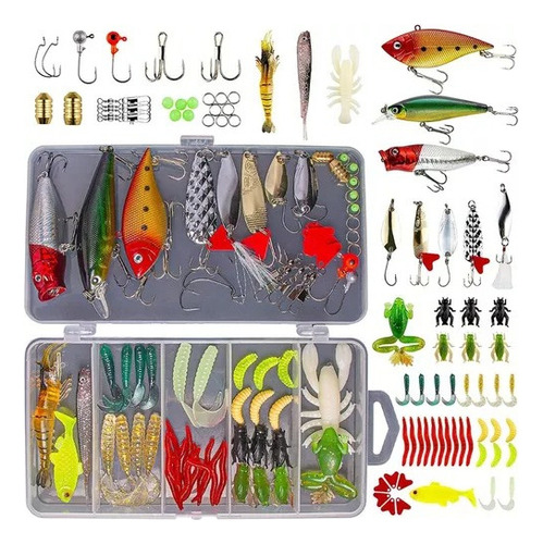 78 Piezas Señuelos De Pesca Kit De Señuelos Con Una Caja Color Surtidas