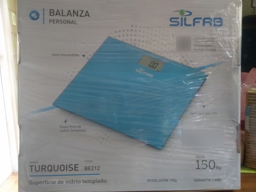 Balanza Digital Silfab Turquoise Be212 Hasta 150kg Exelente