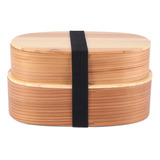 Lonchera De Madera De Doble Capa Para Sushi Bento, Contenedo