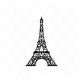 Vector Corte Láser Cnc Router - Modelo Torre Eiffel Silueta