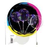 10 Burbujas Cristal 18   + Led Multicolor + Soporte 70cm 