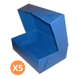 Caja De Archivo Azul Plastica Oficio 12 Pvc 36x25x12 X5unid