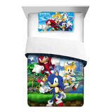 Edredón Reversible Sonic Juego De 2 Piezas