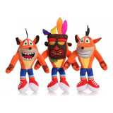 3pcs Crash Bandicoot Muñeco Peluche Juguete Cumpleaño Regalo