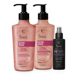 Shampoo Nutri Rosé 400 Ml  + Condicionador400ml +  Leave-in 