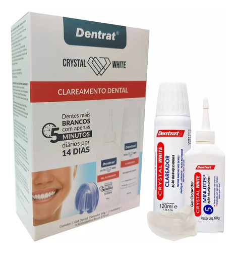 Kit Clareamento Dental Gel Dentrat White Com Moldeira 