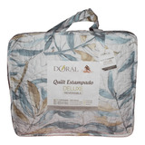 Quilt 1,5 Plazas Estampado Deluxe Reversible Doral D1