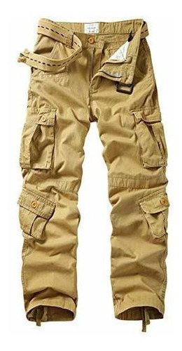 Pantalones Cargo De Algodón Con Estampado Camuflado.