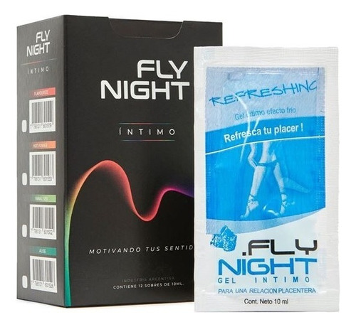 Caja X 12 Ud Gel Lubricante Frio Ice 10 Ml Fly Night