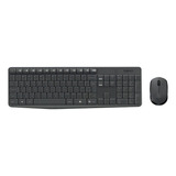 Kit Teclado E Mouse Sem Fio Mk235 Com Conexão Usb E Layout Abnt2 Cor Cinza Logitech